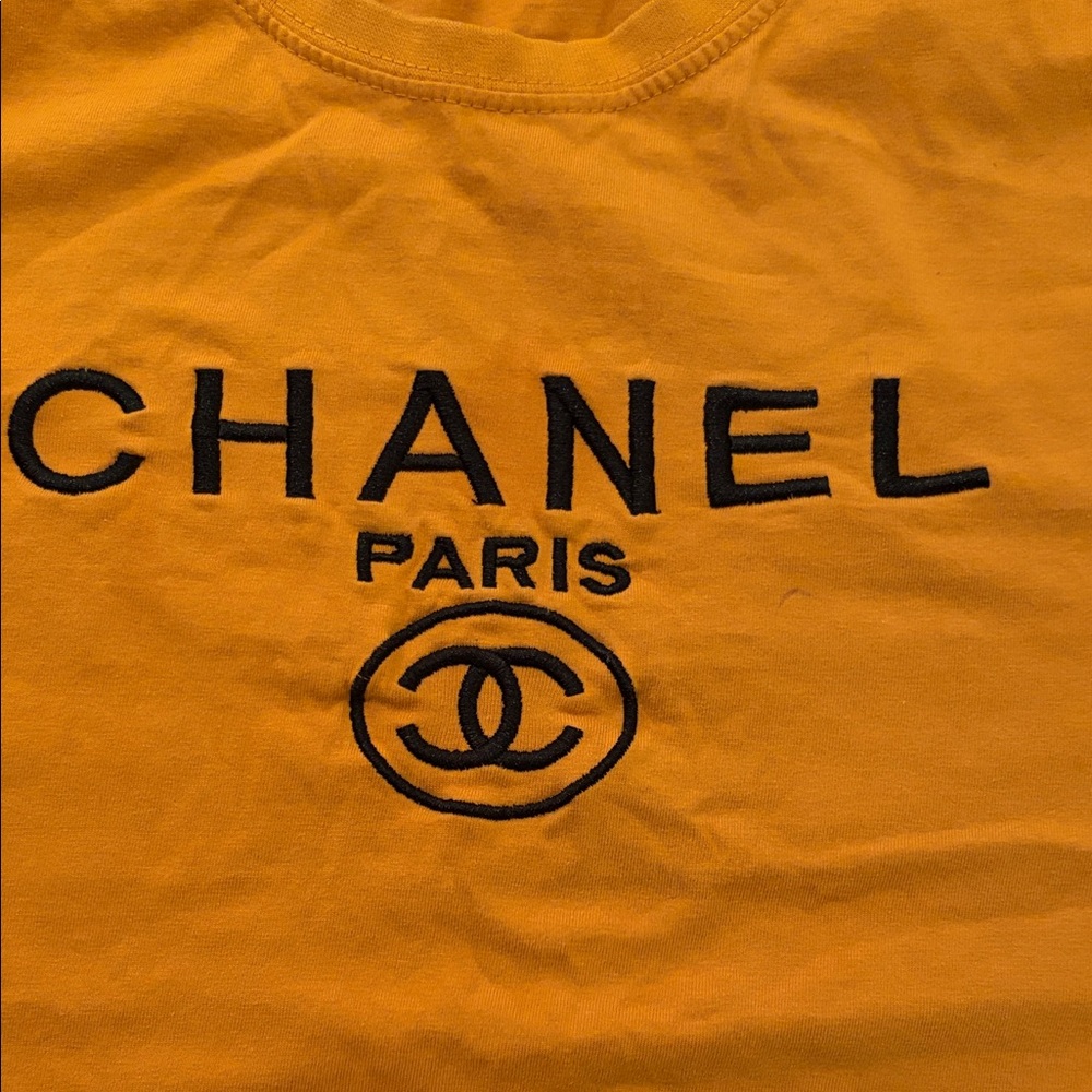 Vintage! Chanel Bold Orange Short Sleeve Tee!! - Picture 2 of 7